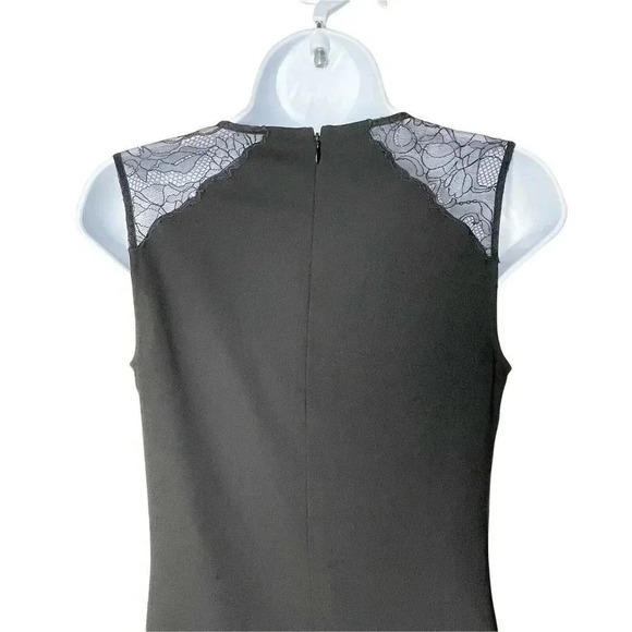 ALLSAINTS Prism black Sleeveless Sheath dress us size 4 UK size 8 lace - Picture 6 of 9